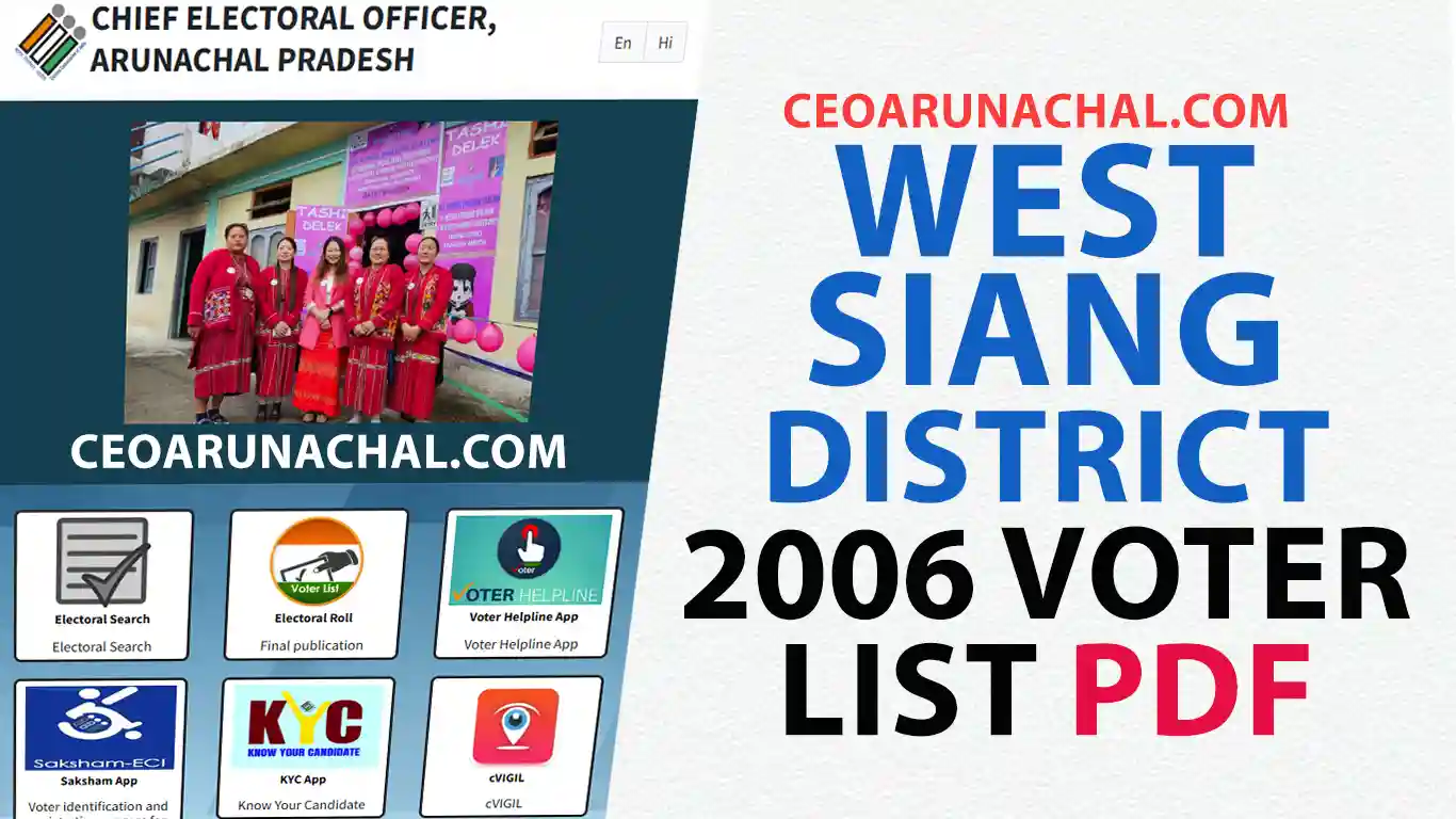 CEO Arunachal Pradesh west-siang-district-2006